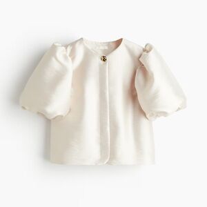 Elegant Cream Puff Sleeve Jacket